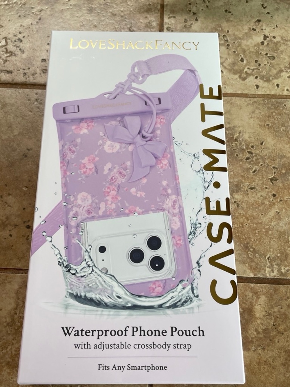 Loveshackfancy case-mate Lavender Floral Waterproof Phone Pouch